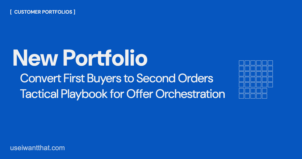 Moving a first-time buyer toward a second order